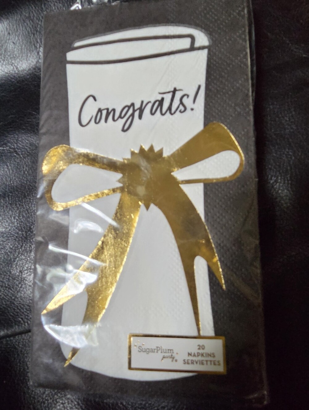 American Greetings Black&Gold 'Congrats Grad' Centerpiece 8.5" & 2napkin Sets - Picture 10 of 11